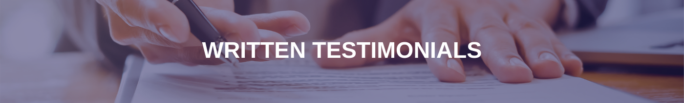 Written Testimonial Header Image